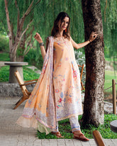 Full front view of Coral Whim printed lawn dress